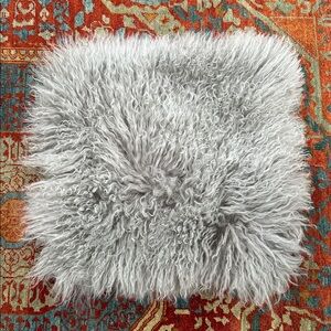 West Elm Mongolian Lamb Pillow Cover 16” x 16”
